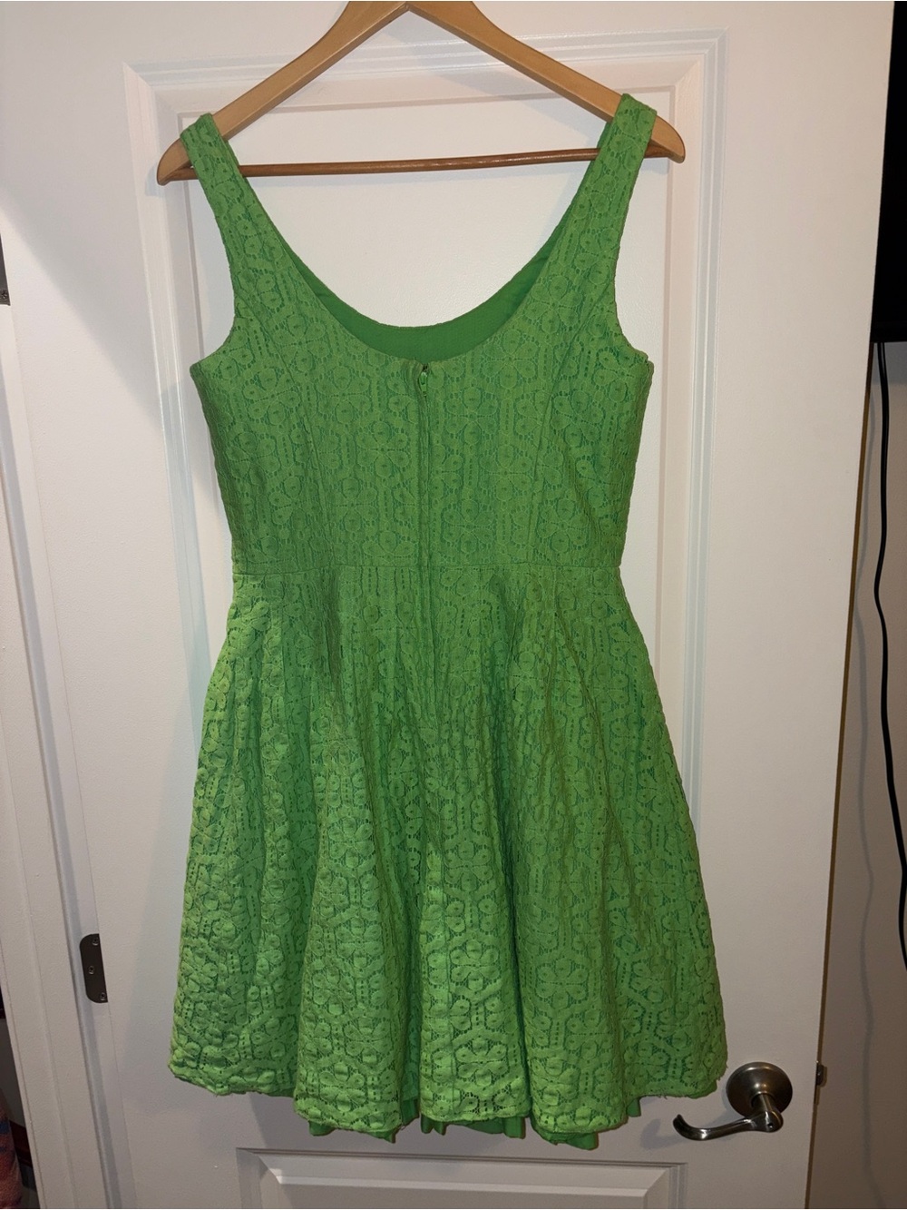 Lily Pulitzer | Green Lace Fit-and-Flare Dress - Picture 3 of 4